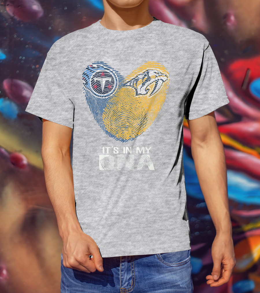 Titans Predators It's In My DNA Fingerprint Heart T-Shirt