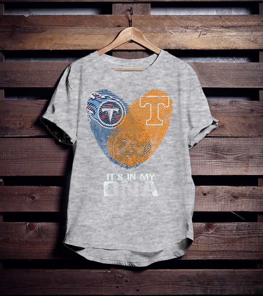 Tennessee Titans It's In My Dna Fingerprint Heart T-Shirt
