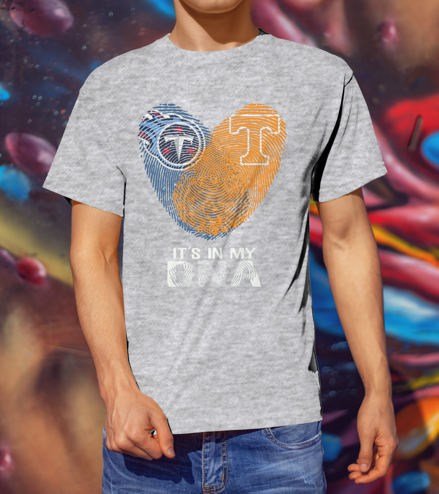 Tennessee Titans It's In My Dna Fingerprint Heart T-Shirt