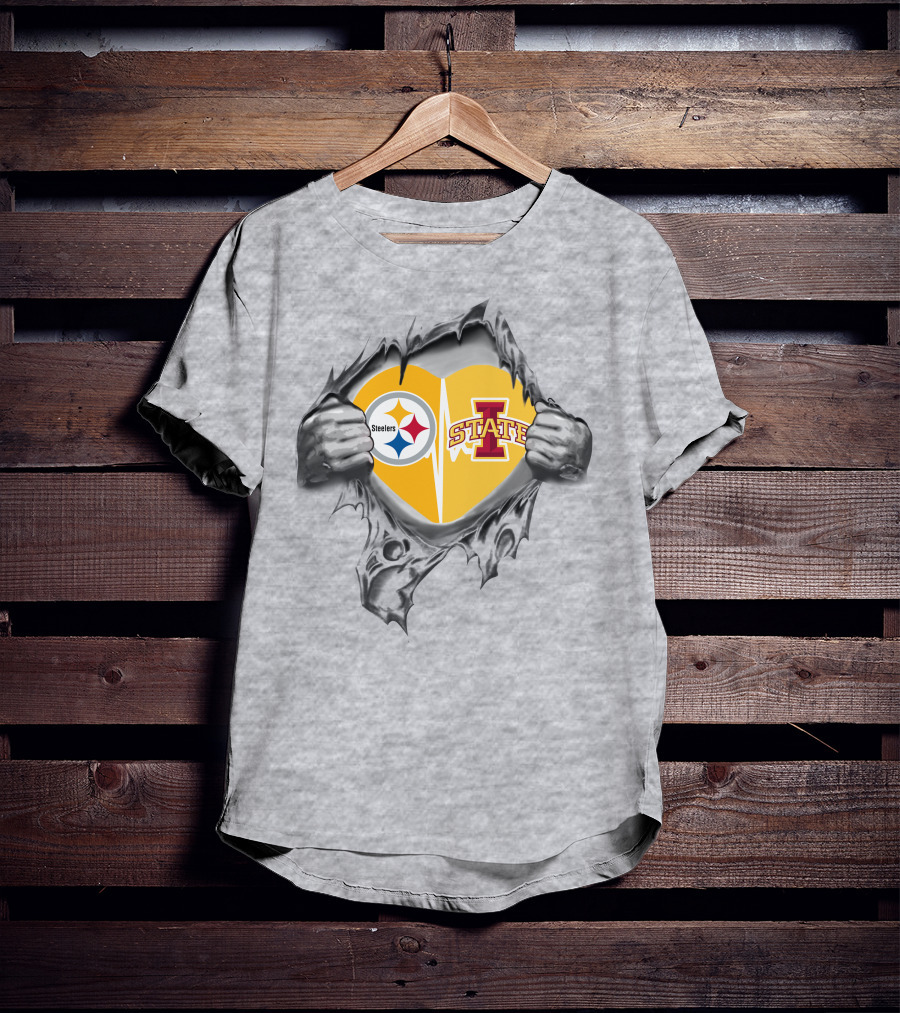 Steelers Iowa State Heart With Torn Hands T-Shirt