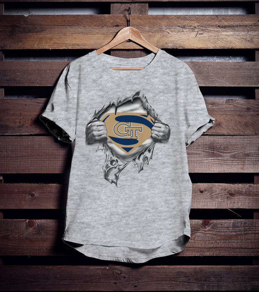 Georgia Tech GT Superman Style Emblem T-Shirt