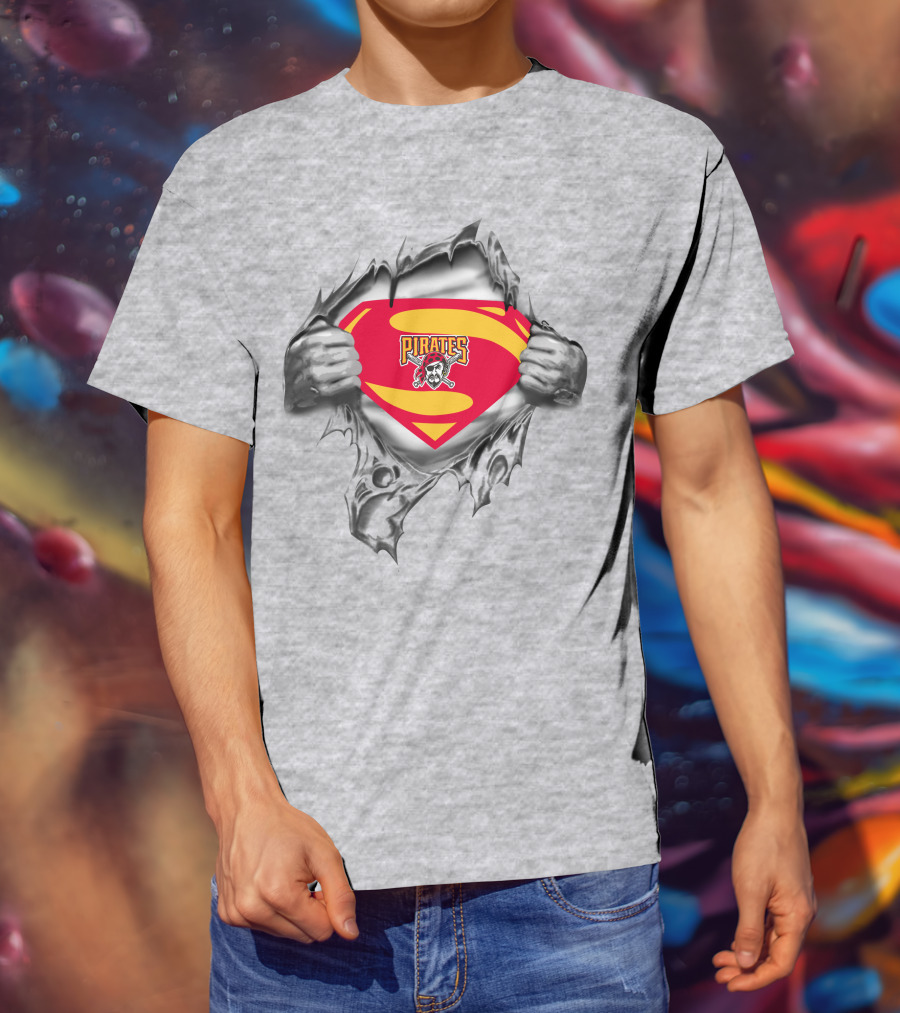 Superman Pirates Logo With Skull And Crossbones Emblem T-Shirt