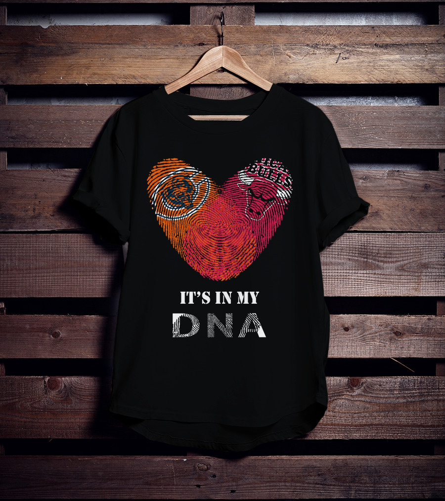 Chicago Bears Bulls Heart It's In My DNA T-Shirt