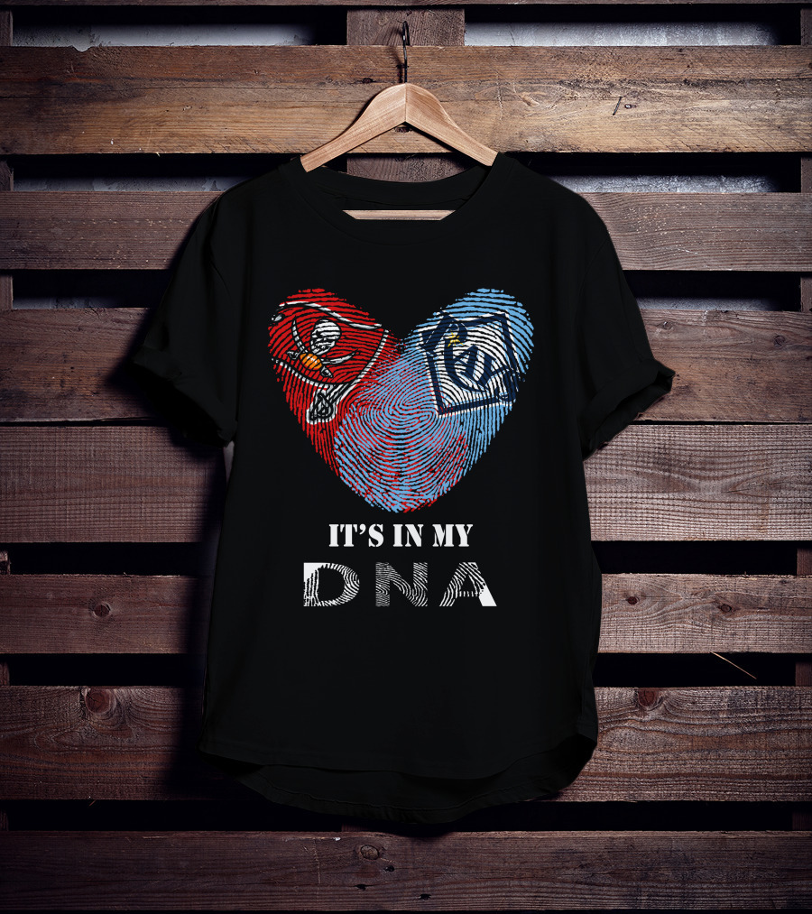 Buccaneers Rays It's In My DNA Fingerprint Heart T-Shirt