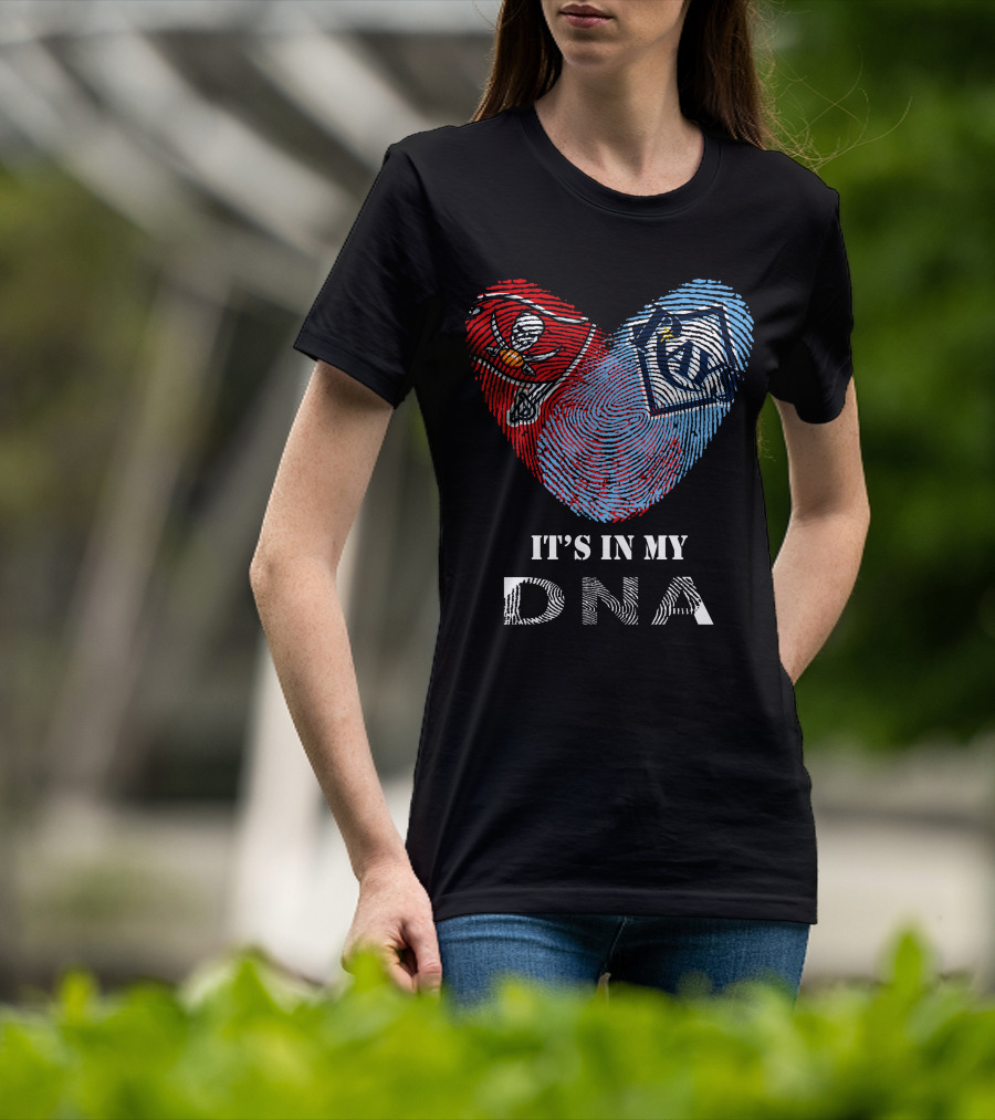 Buccaneers Rays It's In My DNA Fingerprint Heart T-Shirt