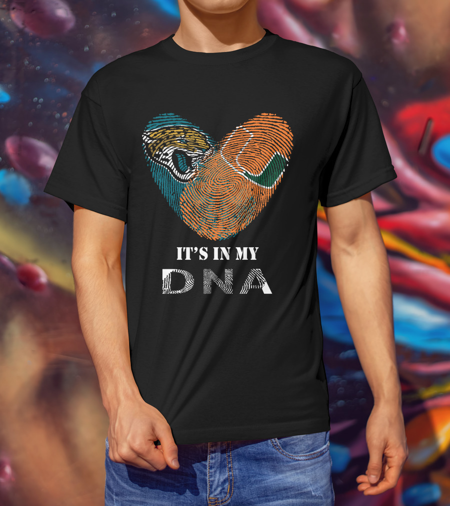 Jacksonville Jaguars Miami Hurricanes It's In My DNA T-Shirt