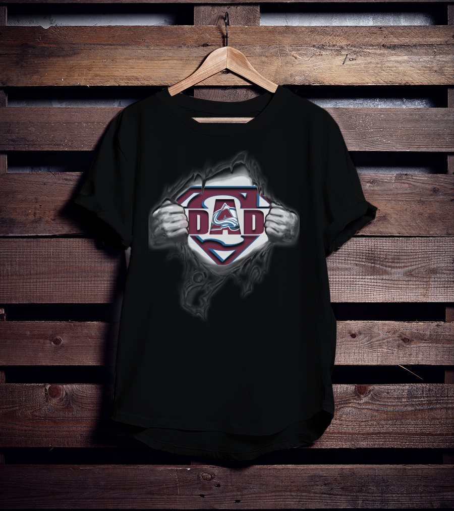Colorado Avalanche Super Dad Logo With Superman T-Shirt