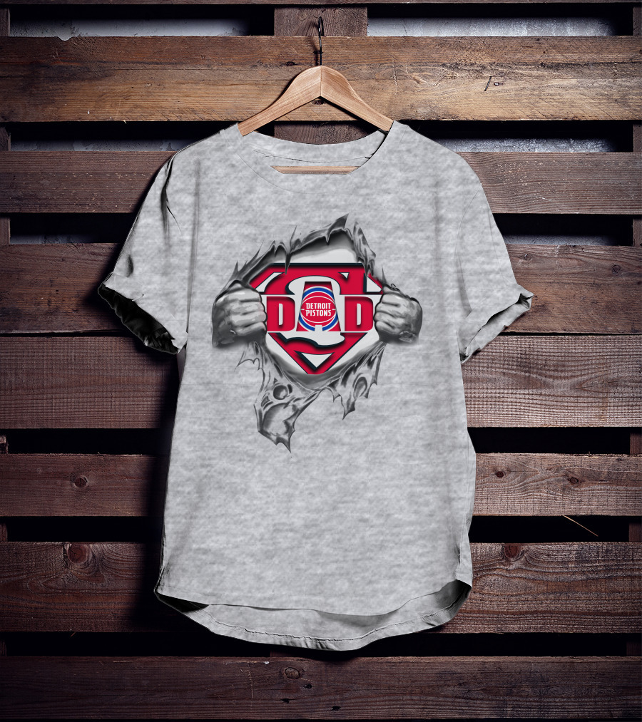 Detroit Pistons Super Dad Hero T-Shirt