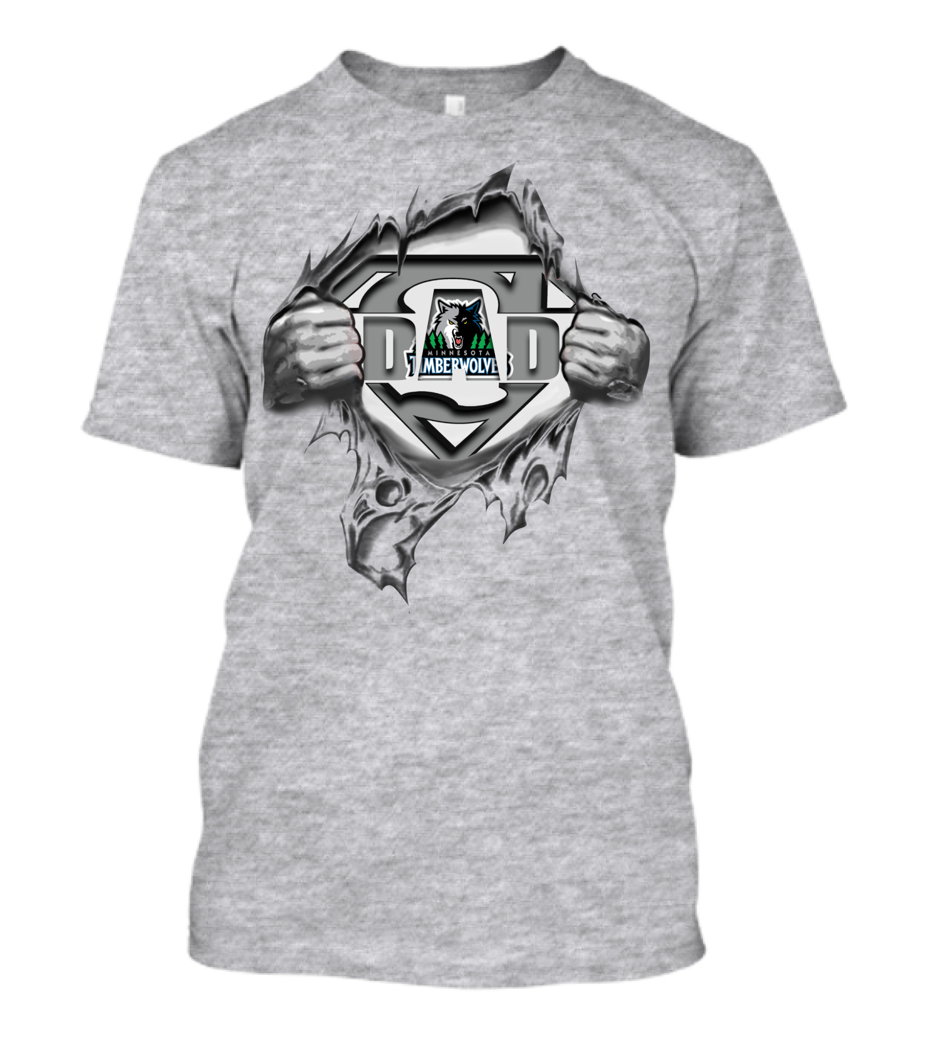 Timberwolves Super Dad Hero Emblem T-Shirt