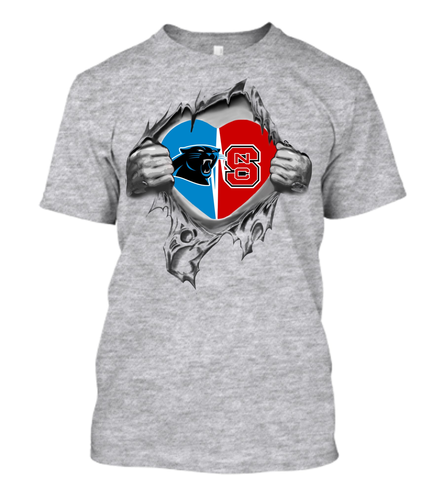 Panthers NC State Heart Icon Tear T-Shirt