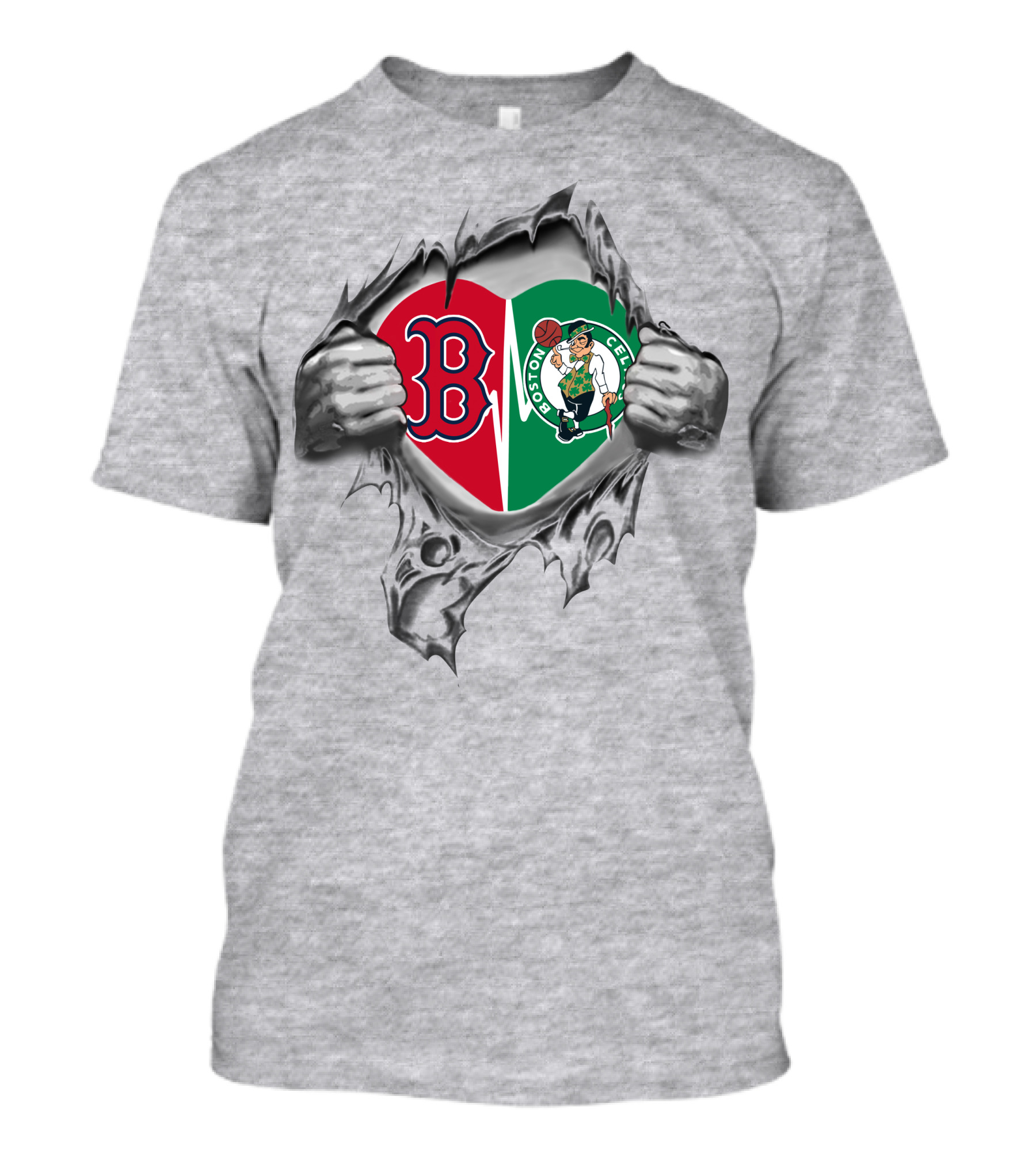Boston Red Sox Celtics Heart Logo Passion T-Shirt