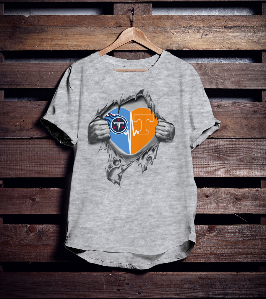 Tennessee Titans Vols Heart Logo Burst T-Shirt