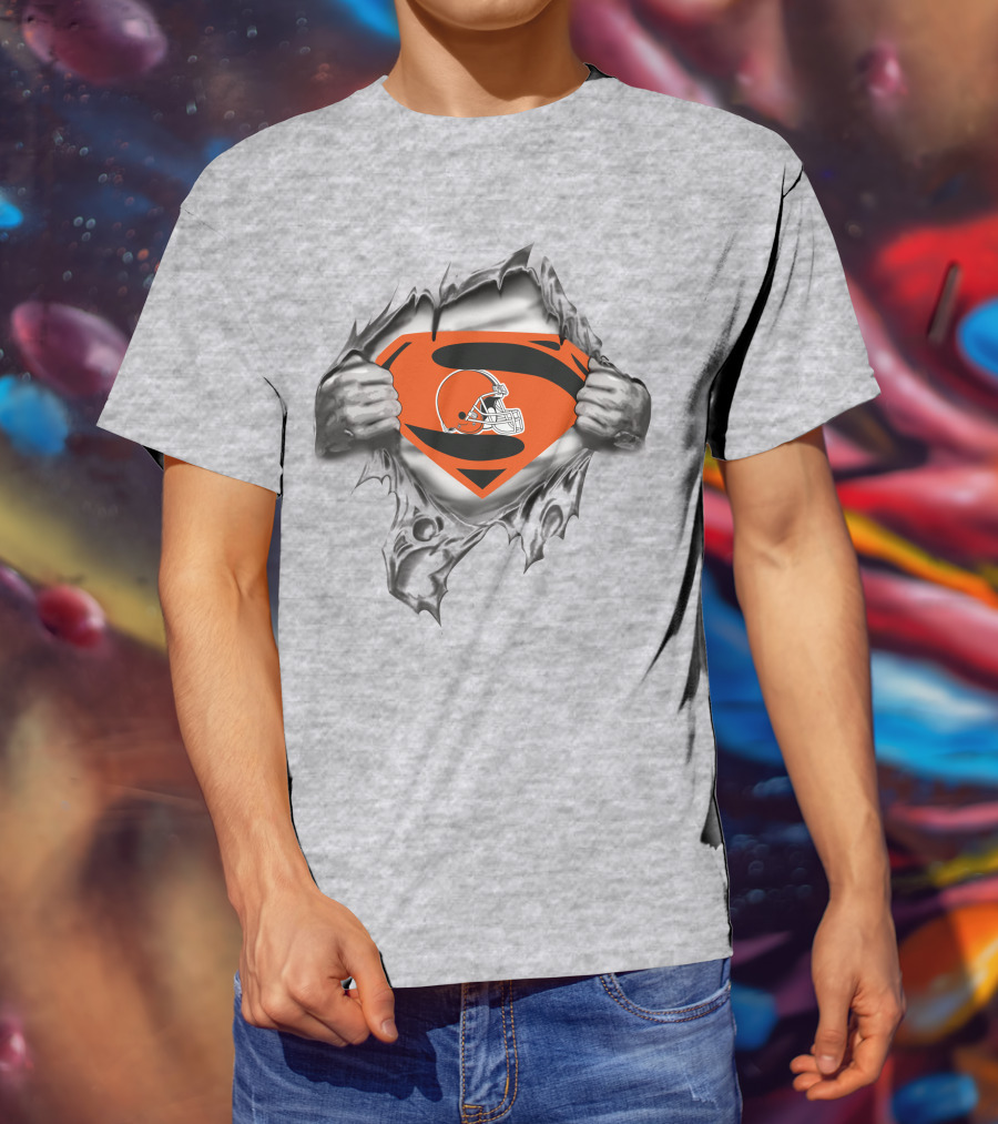 Cleveland Browns Superman Logo Football Fan T-Shirt
