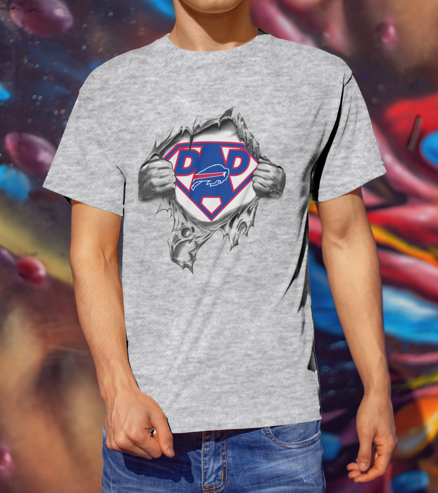 Buffalo Bills Super Dad Superman Logo Tear T-Shirt