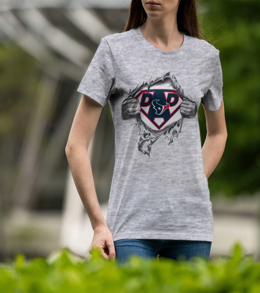 Houston Texans Super Dad Hero Bulls Star T-Shirt