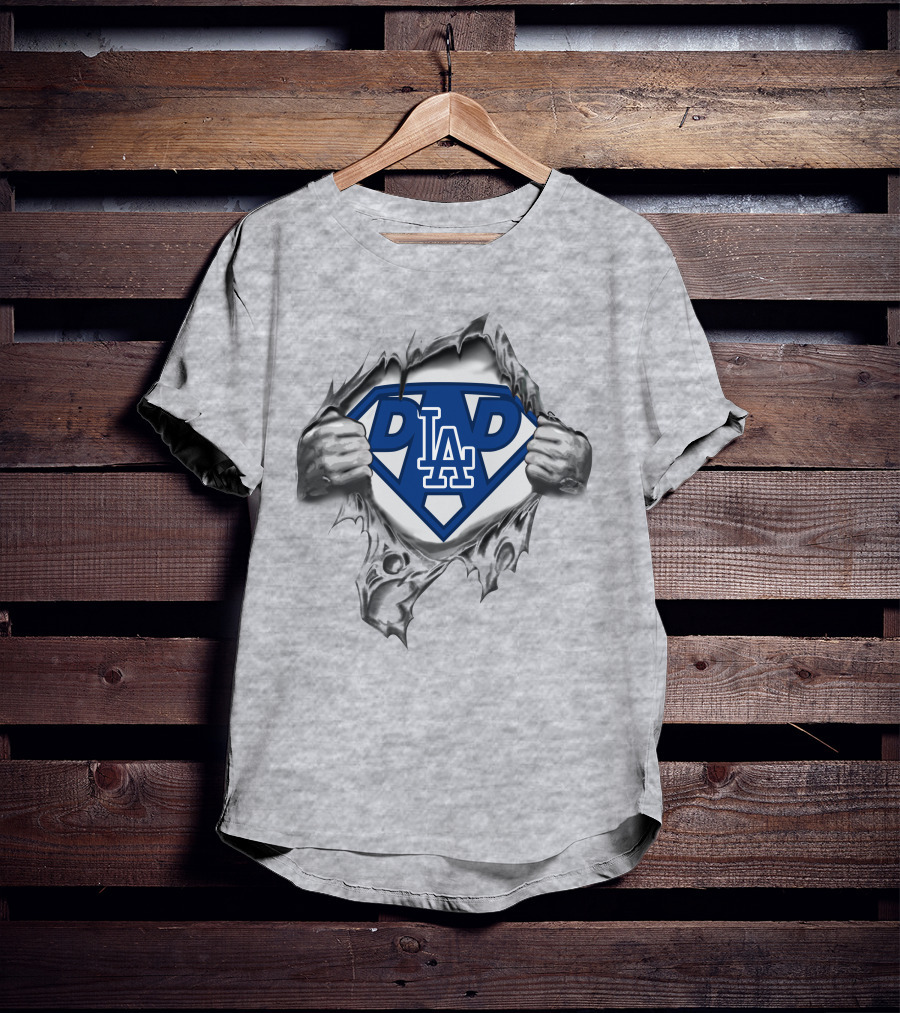 Dodgers Dad La Super Hero T-Shirt