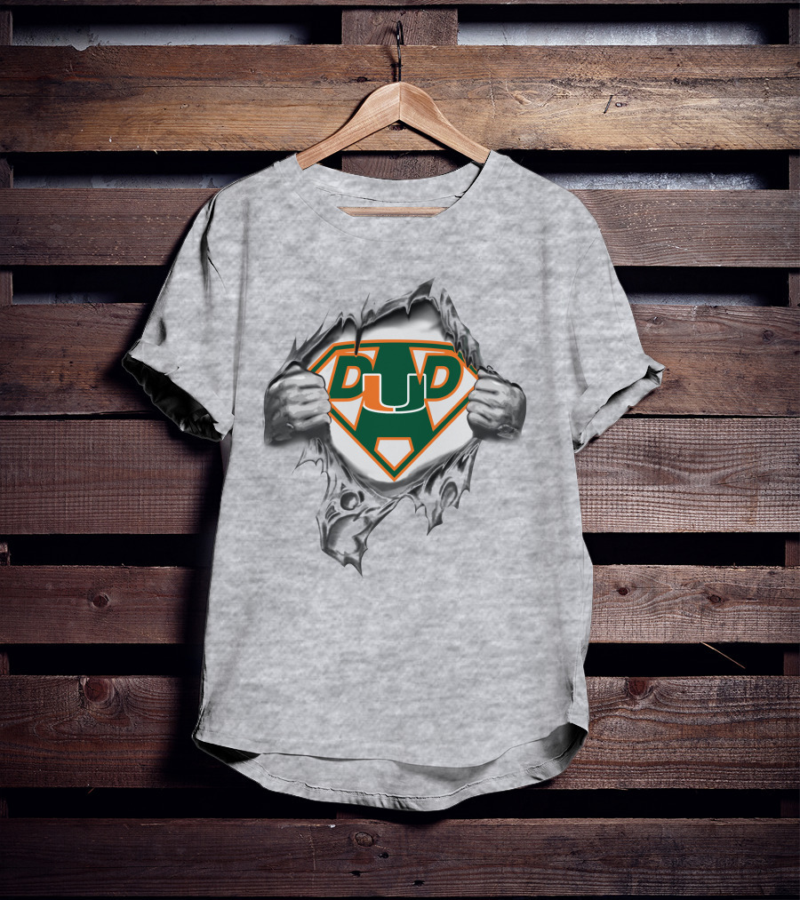 Miami Hurricanes Dad Superman Logo Super Dad T-Shirt