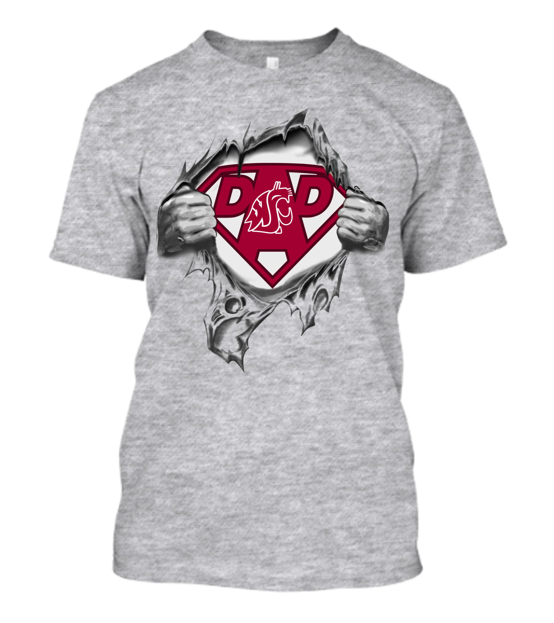 Sashington State Cougars Dad Superhero T-Shirt