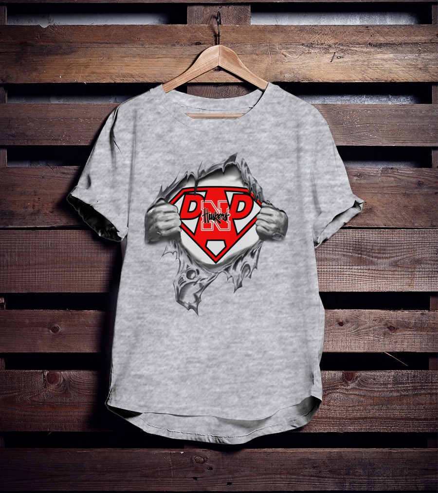 Nebraska Cornhuskers Dad Hero Logo Huskers Super T-Shirt