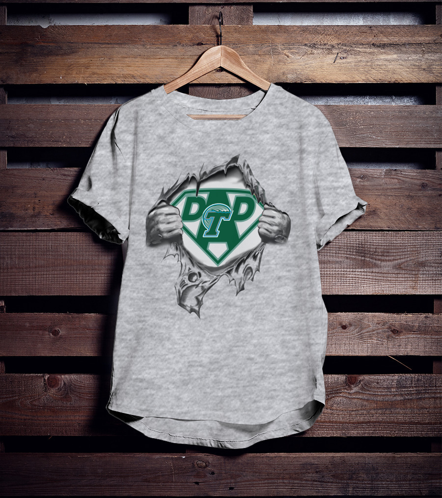 Tulane Green Wave Super Dad T Logo With Torn T-Shirt