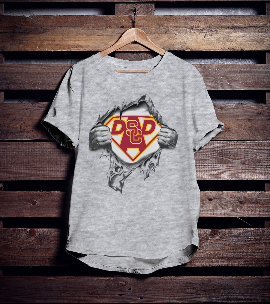 Usc Trojans Super Dad Logo Rip Superman Shield T-Shirt