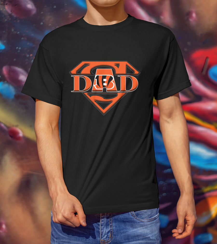Super Dad Bengals Football Shield T-Shirt