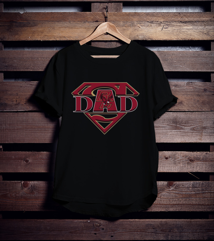 Boston College Eagles Super Dad Superman Logo BC Emblem T-Shirt