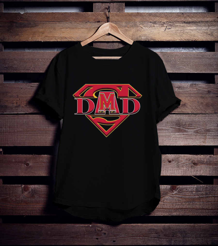 Maryland Terrapins Superman Dad Logo M T-Shirt