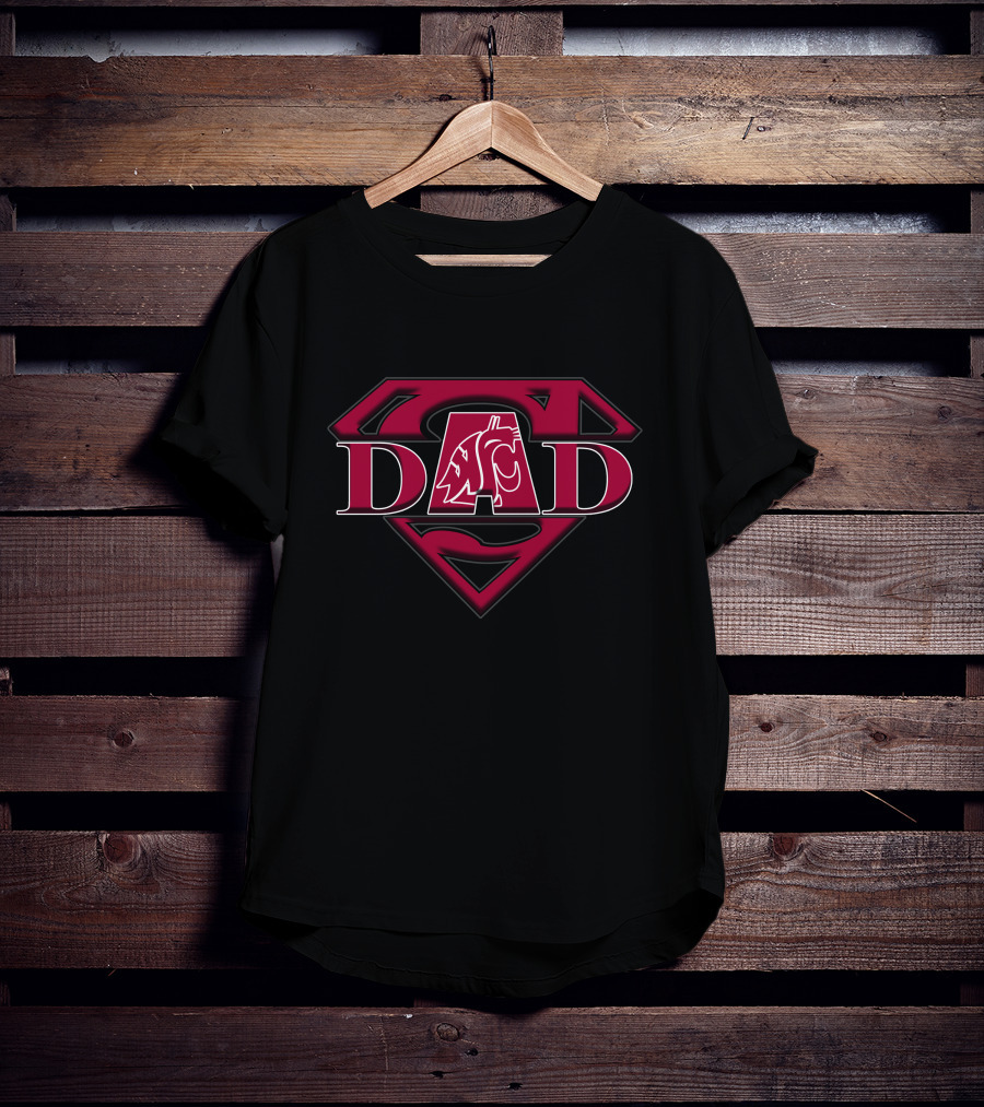 Sashington State Cougars Super Dad Logo Coug Head T-Shirt