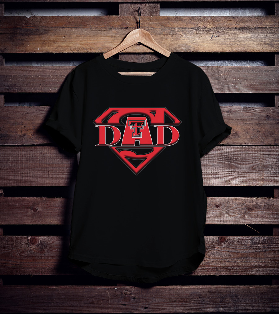 Texas Tech Red Raiders Super Dad TTU Logo Superman Emblem T-Shirt