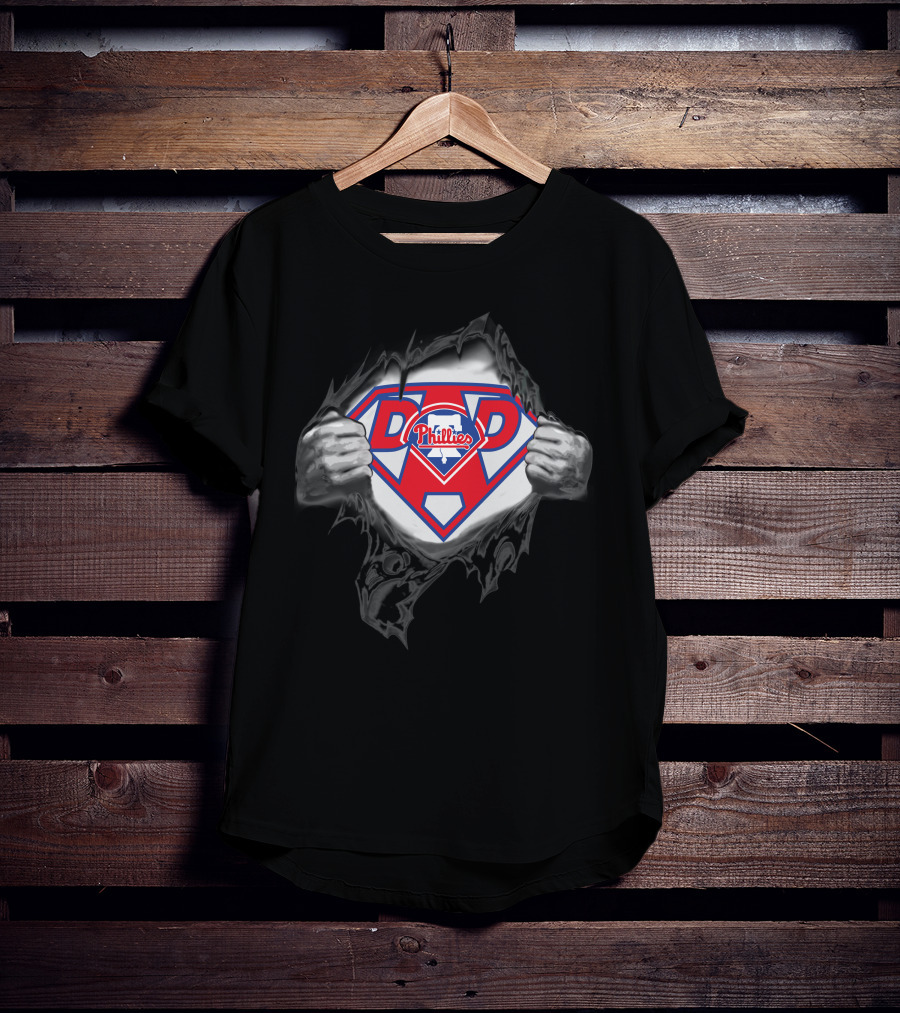 Philadelphia Phillies Dad Superhero Logo Fan T-Shirt
