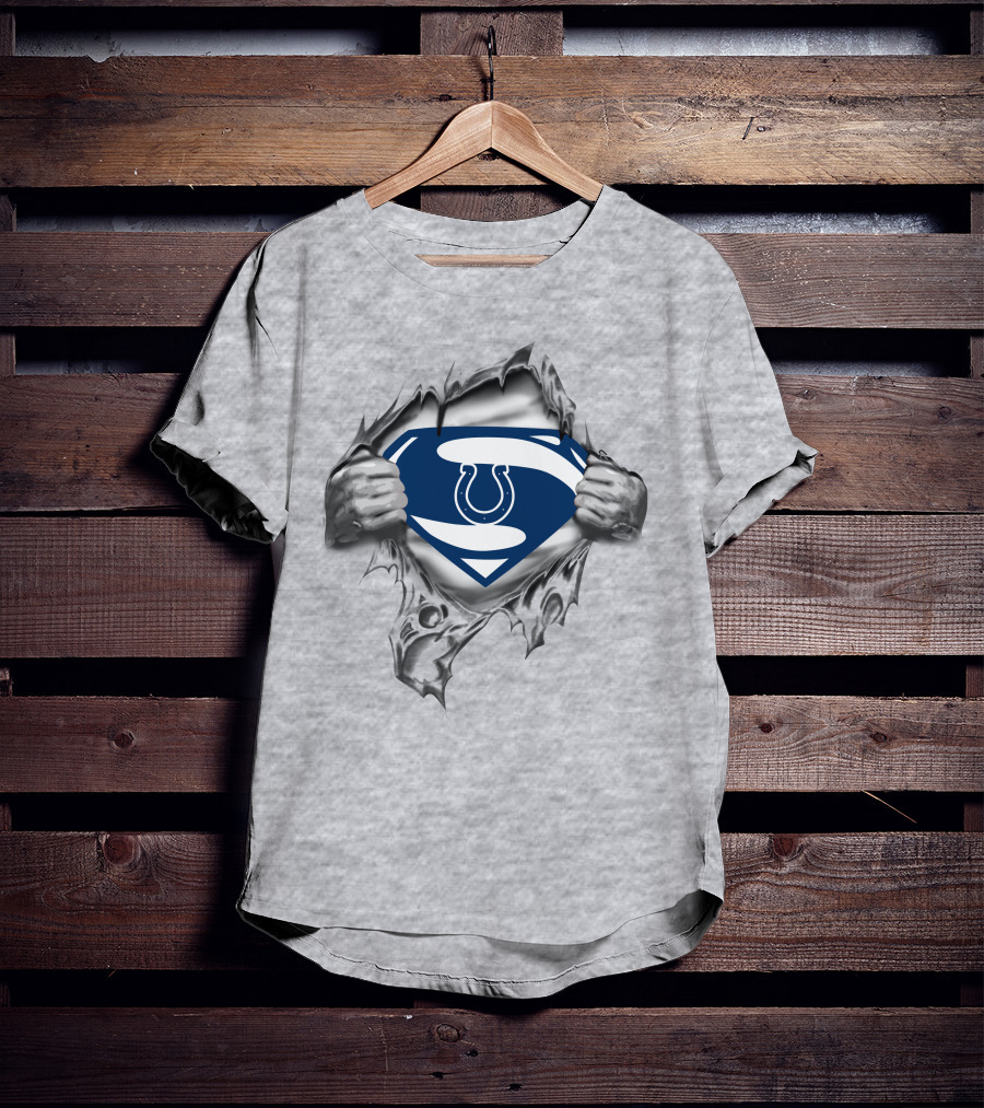 Indianapolis Colts Superman Chest Logo Fusion T-Shirt