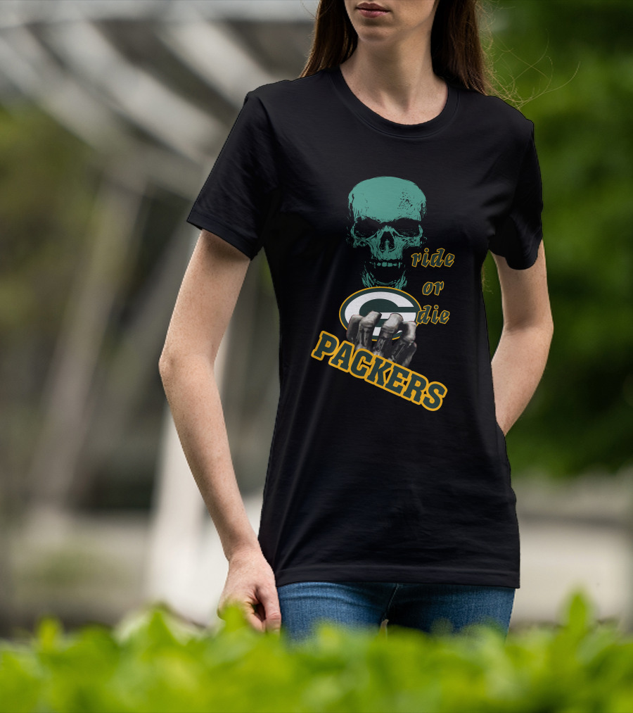 Packers Ride Or Die Skull Logo Fan Jersey T-Shirt