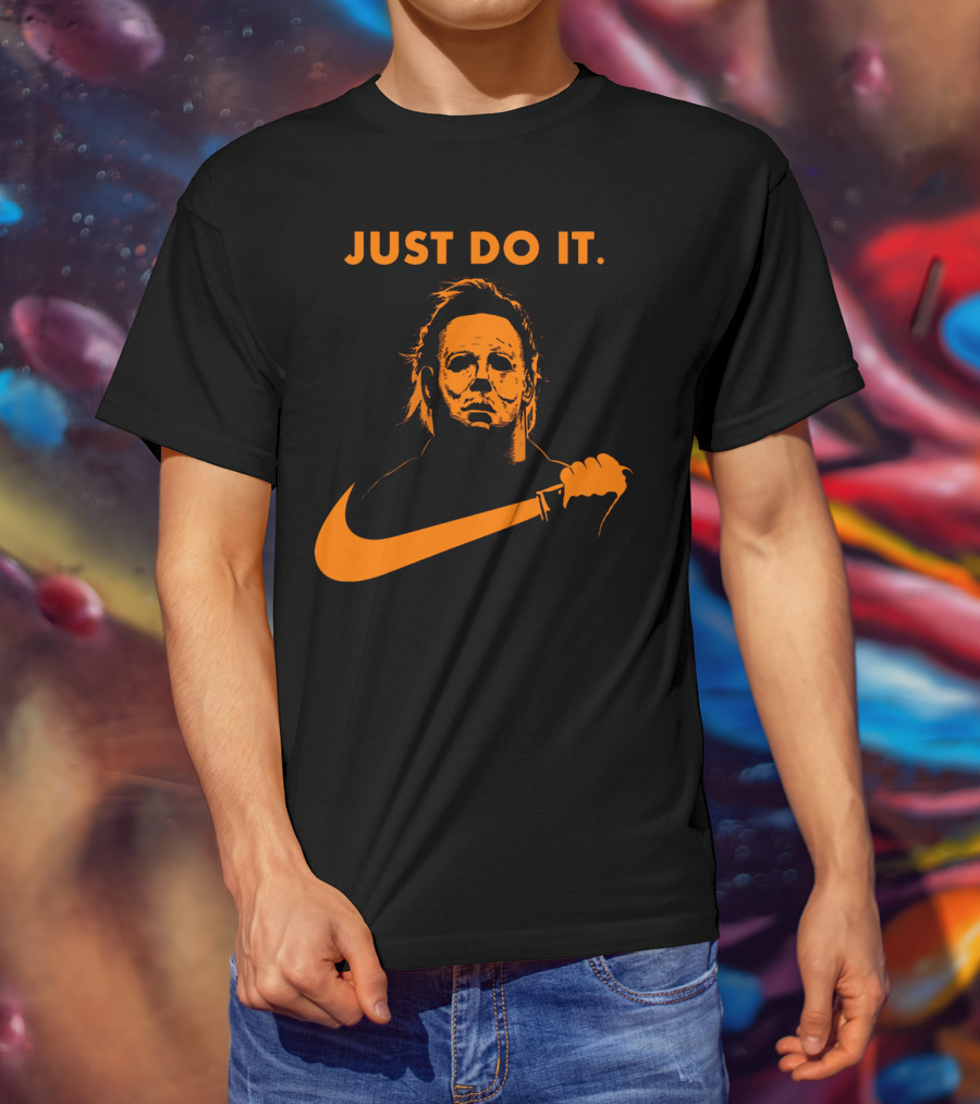 Just Do It Michael Myers Nike Halloween Knife T-Shirt
