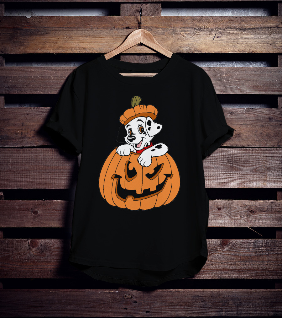Mickey Mouse Minnie Mouse Halloween Dalmatian Pumpkin The Walt Disney Company T-Shirt