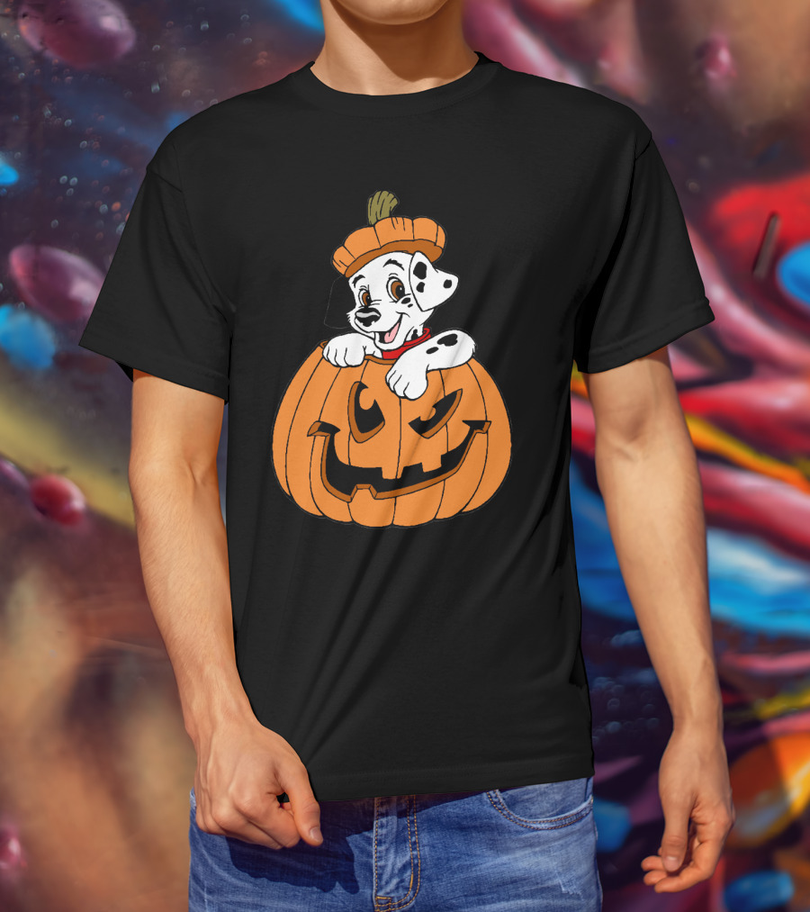 Mickey Mouse Minnie Mouse Halloween Dalmatian Pumpkin The Walt Disney Company T-Shirt