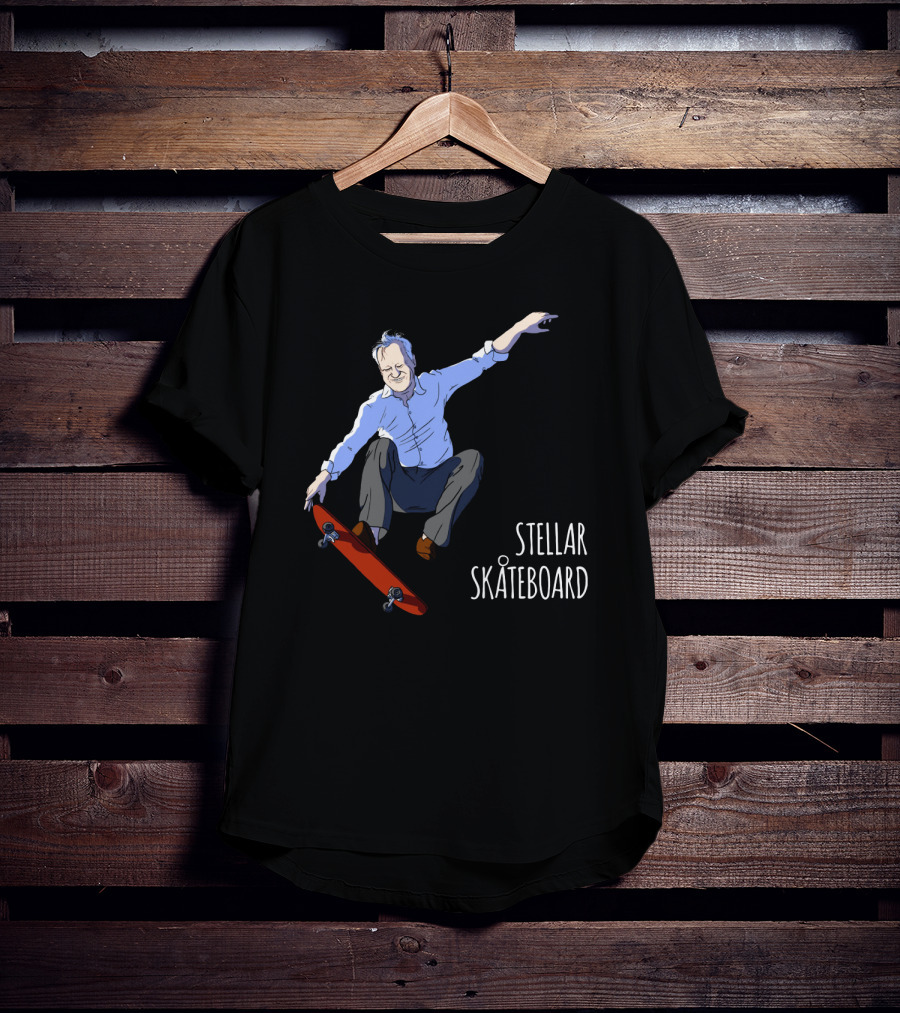 Stellar Skateboard Jump Halloween Trick With Red Skateboard T-Shirt