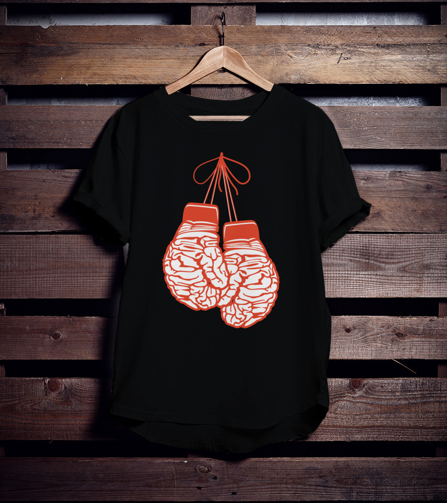 Brain-Shaped Boxing Gloves Boxer Brain Training Gym T-Shirt