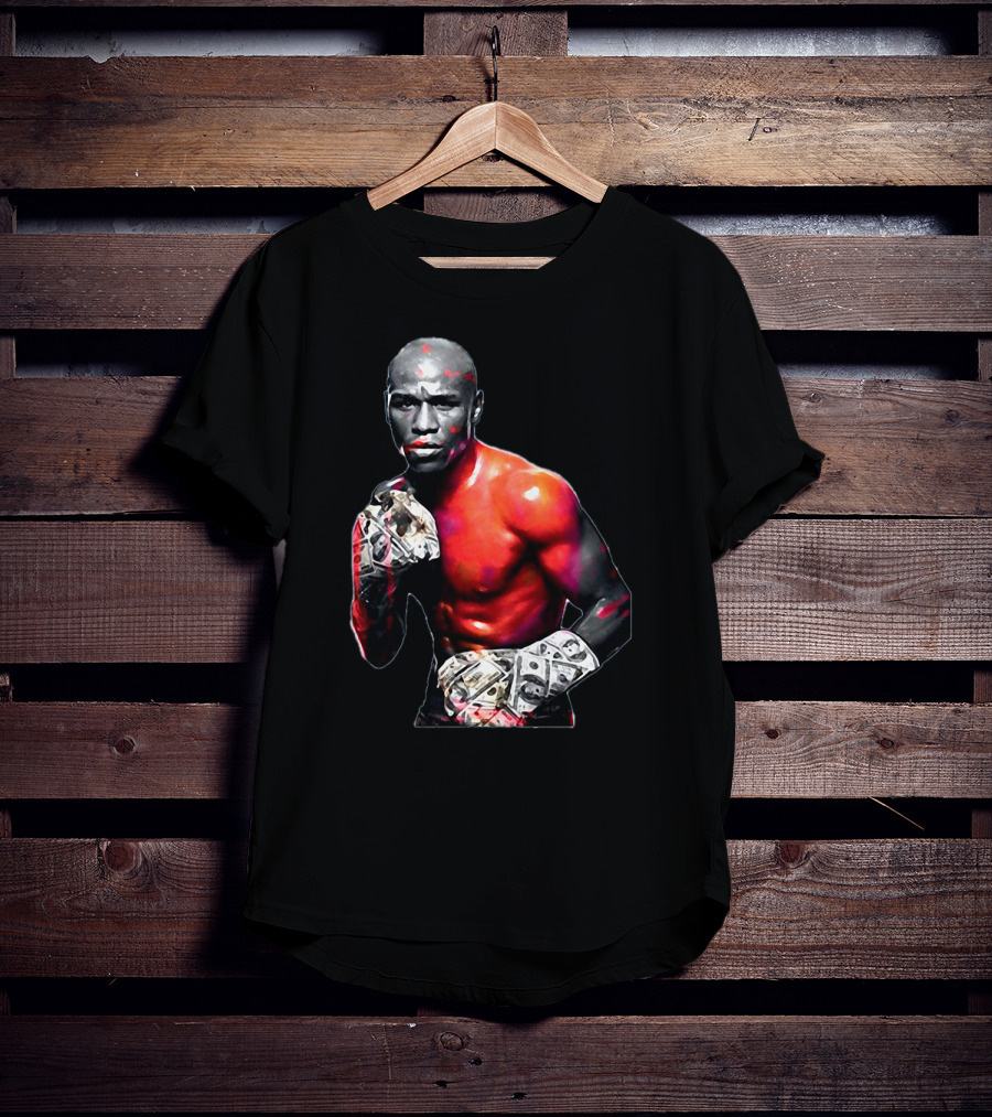 LesGo Men's Floyd Mayweather Jr Money Gloves Bold Boxing T-Shirt