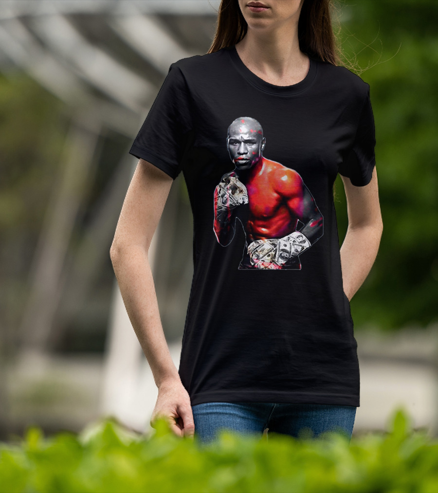 LesGo Men's Floyd Mayweather Jr Money Gloves Bold Boxing T-Shirt