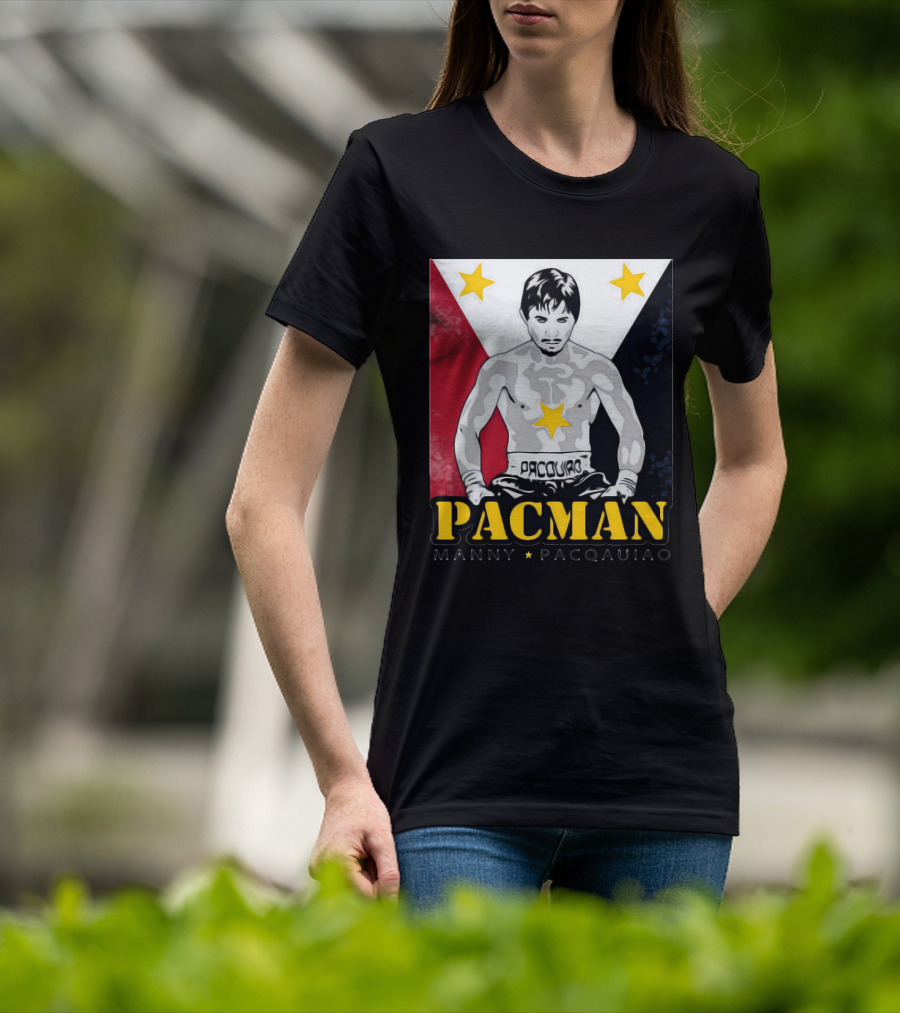 Pacman Manny Pacquiao Stars Boxing Filipino Flag T-Shirt