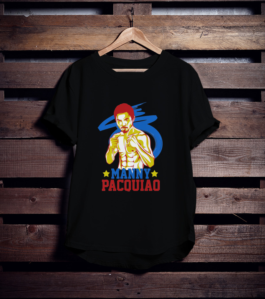 Manny Pacquiao Boxing Legend With Colorful Star T-Shirt