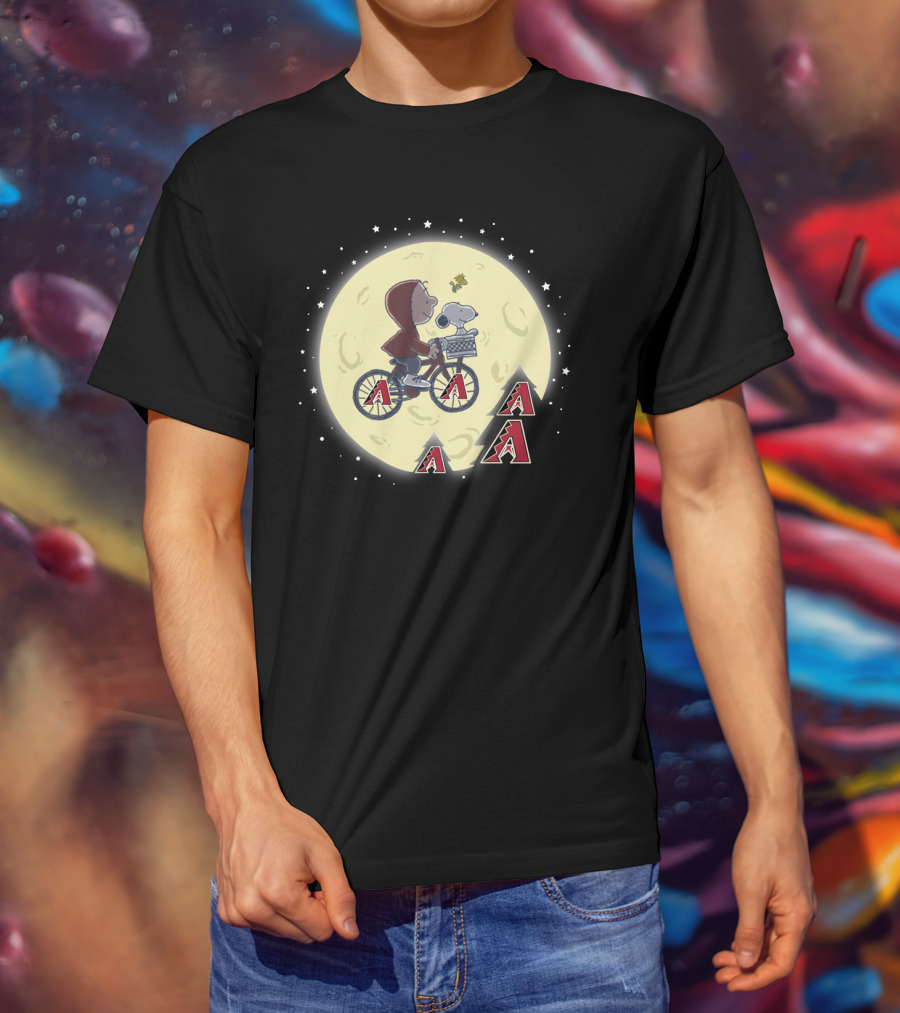Arizona Diamondbacks Peanuts E.t. Mashup Moon And Stars T-Shirt