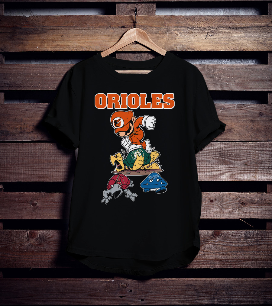 Orioles Halloween Mario Crossover With Oakland Athletics And Other Characters T-Shirt