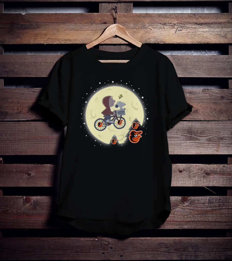 Baltimore Orioles Halloween Moon Bicycle T-Shirt