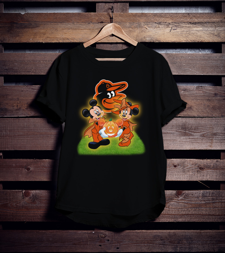 Baltimore Orioles Halloween Mickey Pumpkin T-Shirt