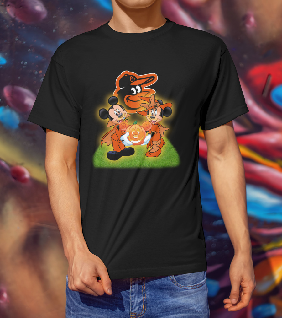 Baltimore Orioles Halloween Mickey Pumpkin T-Shirt