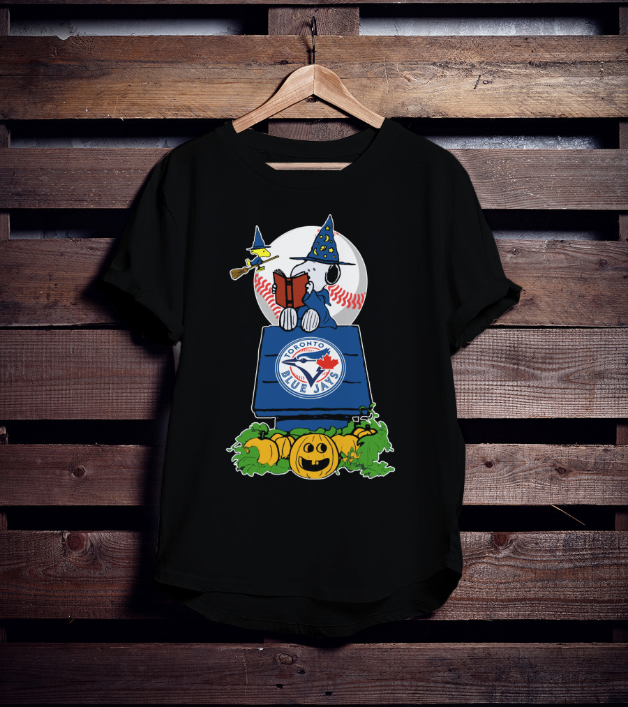 Toronto Blue Jays Halloween Peanuts Snoopy Witch Pumpkin T-Shirt