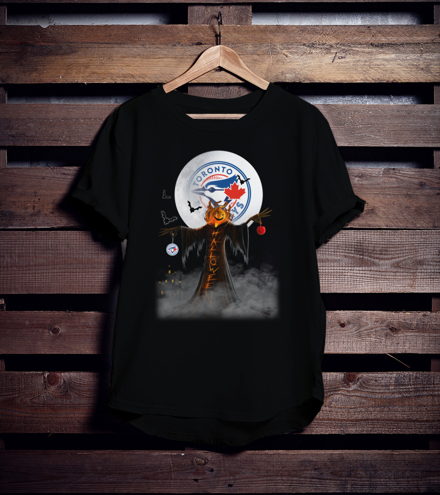 Toronto Blue Jays Halloween 7 Spooky Pumpkin Moon Scene T-Shirt