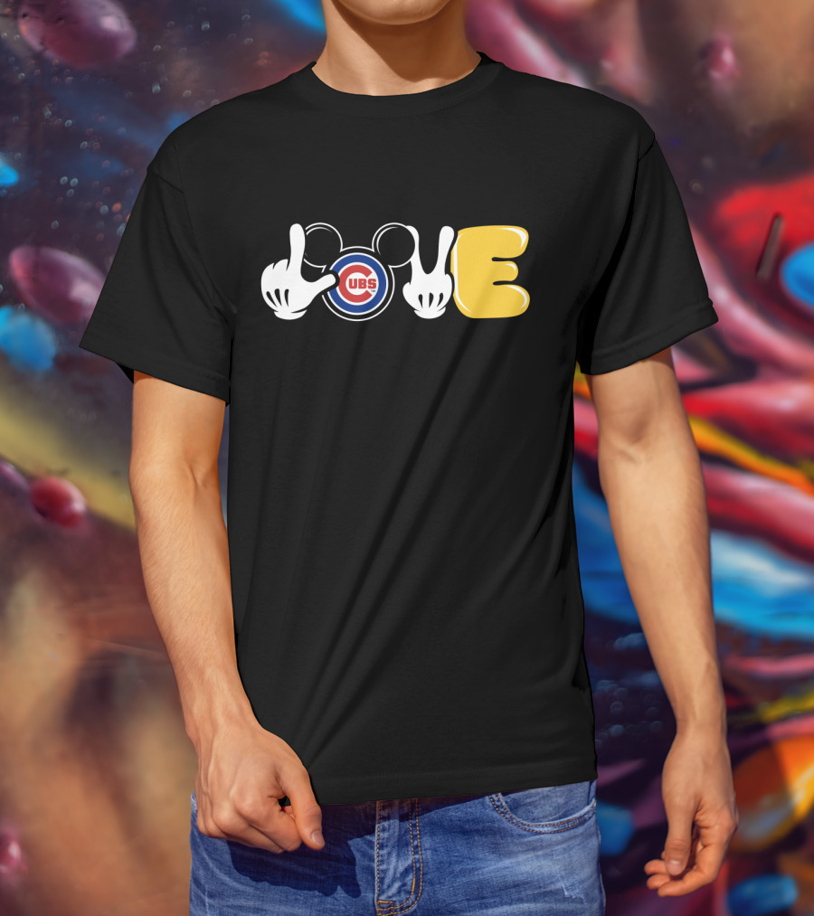 Love Chicago Cubs Mickey Ears T-Shirt